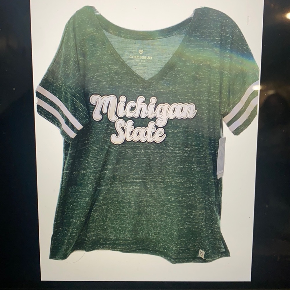 EUC Michigan State Spartans Women’s V Neck Loose T-Shirt